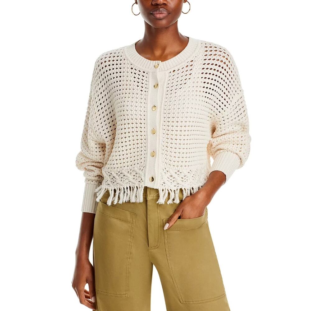 Toccin - Rachel Fringe Cotton Cardigan - Ivory XS